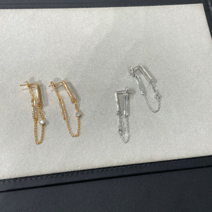 [Glimmer]CHAINE CHAOS DIAMOND DROP EARRINGS