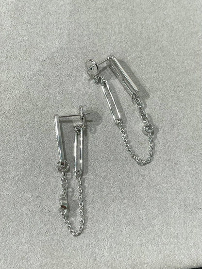 [Glimmer]CHAINE CHAOS DIAMOND DROP EARRINGS