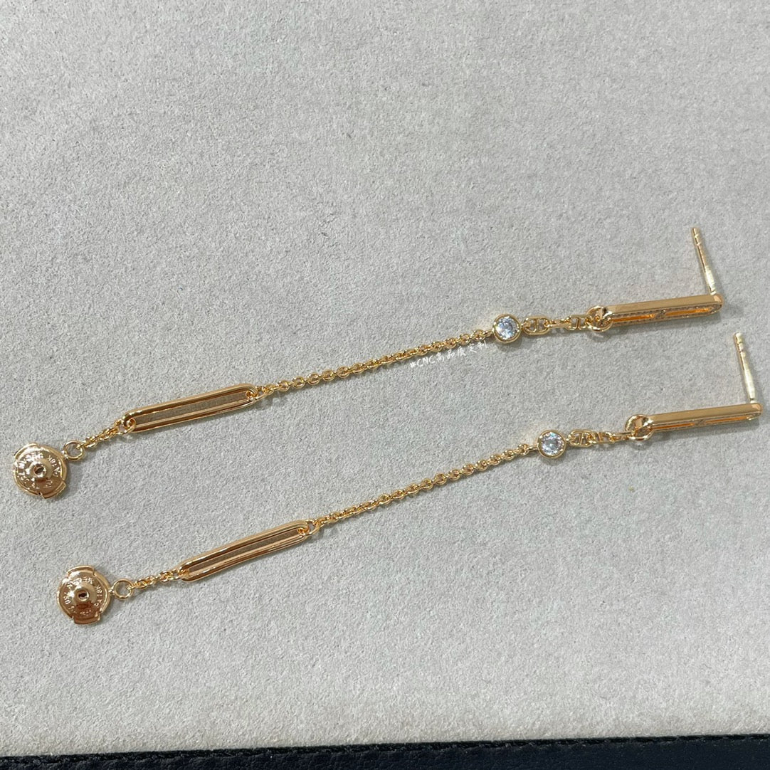[Glimmer]CHAINE CHAOS DIAMOND DROP EARRINGS
