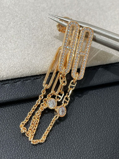 [Glimmer]CHAINE CHAOS DIAMOND DROP EARRINGS