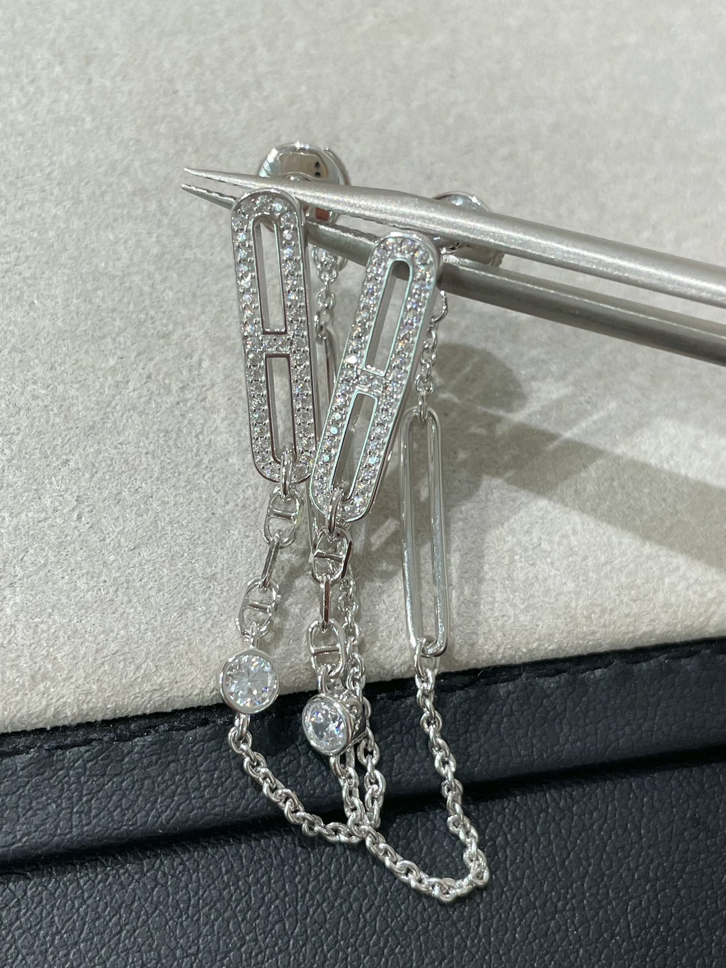 [Glimmer]CHAINE CHAOS DIAMOND DROP EARRINGS