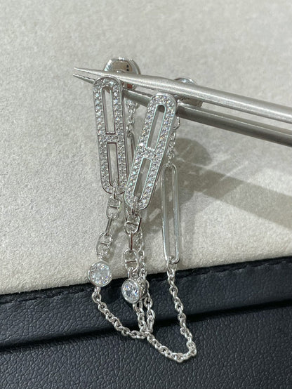 [Glimmer]CHAINE CHAOS DIAMOND DROP EARRINGS