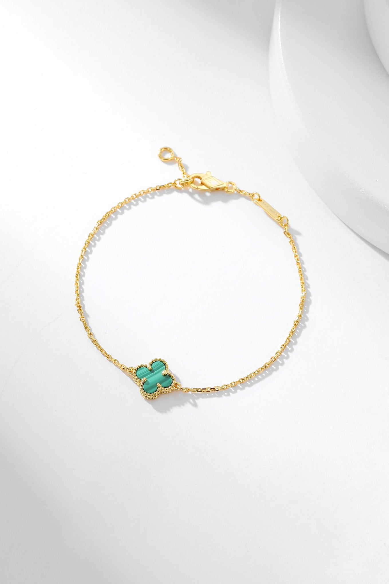 [Glimmer]CLOVER BRACELET MALACHITE 1 MOTIF
