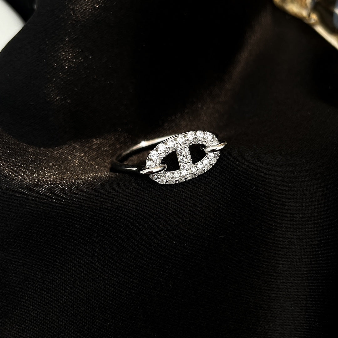 [Glimmer]RONDE SMALL SILVER DIAMOND RING