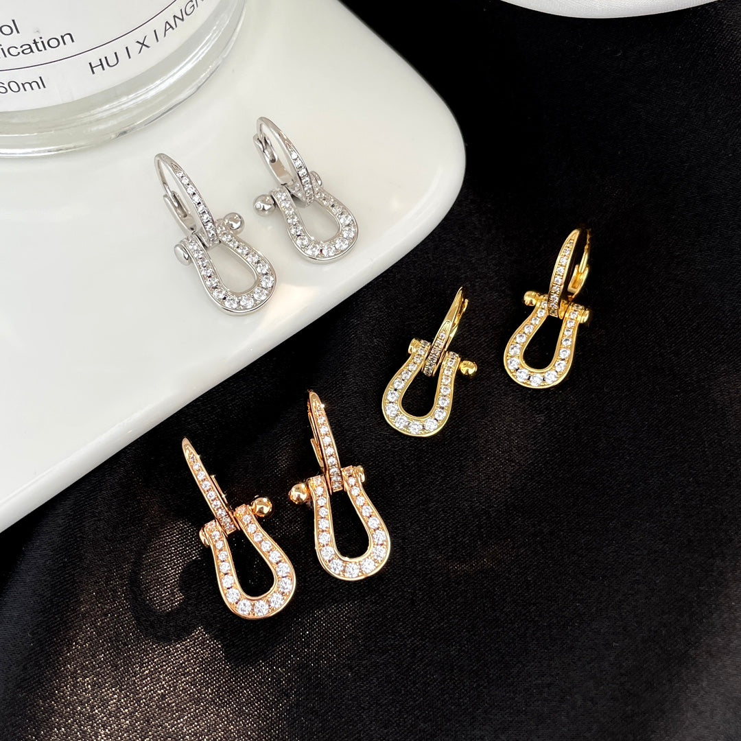 [Glimmer]FORCE 10 FULL DIAMOND DROP EARRINGS MEDIUM MODEL
