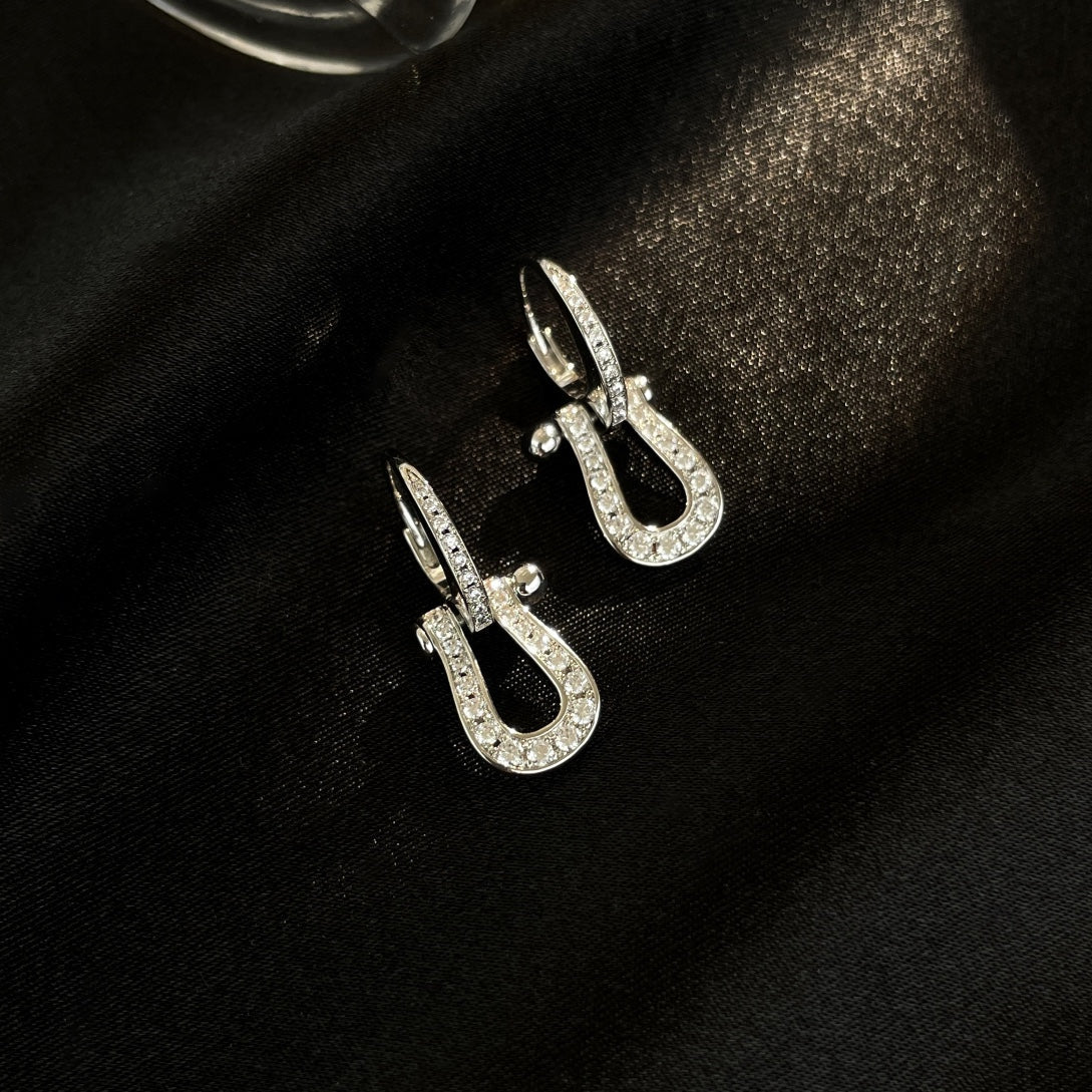 [Glimmer]FORCE 10 FULL DIAMOND DROP EARRINGS MEDIUM MODEL