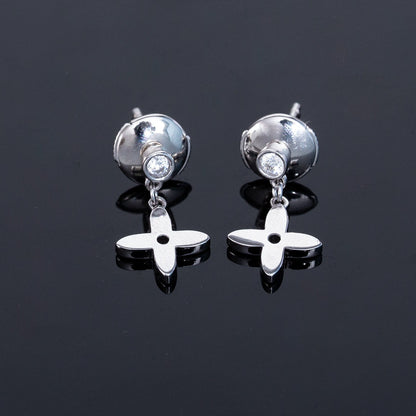 [Glimmer]VIDYLLE SILVER DIAMOND MINI DROP EARRINGS