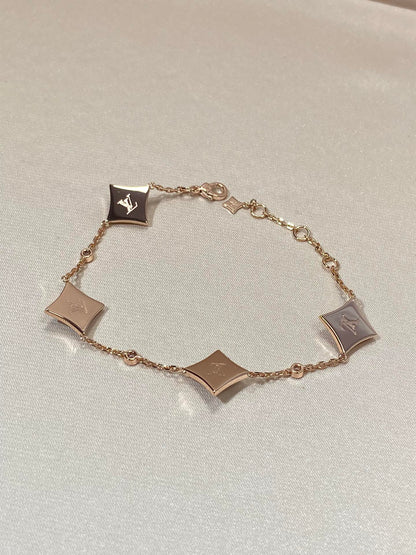 [Glimmer]STAR 4 MOTIF MOP DIAMOND PINK GOLD BRACELET