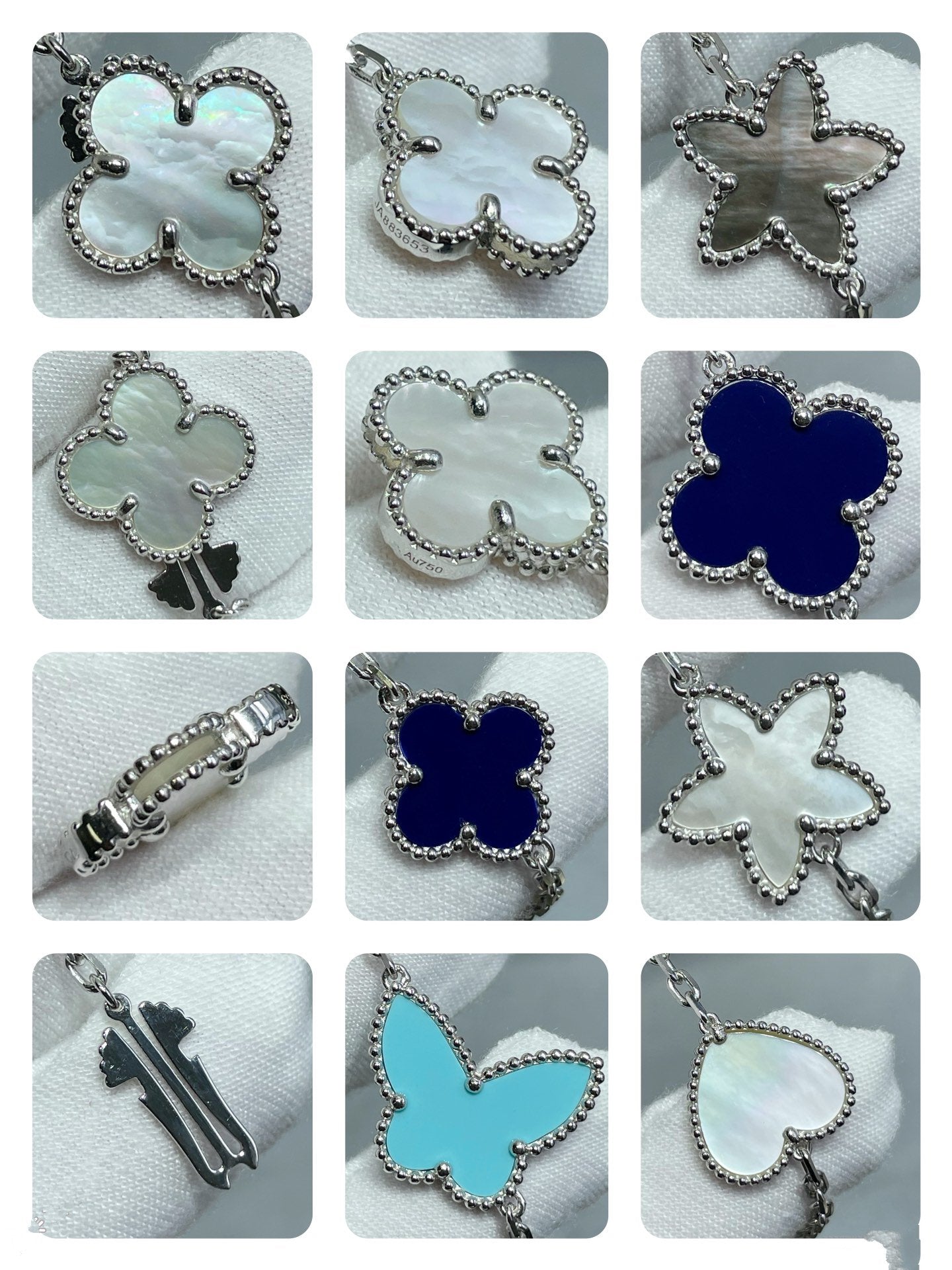 [Glimmer]LUCKY CLOVER SILVER 11 MOTIF NECKLACE