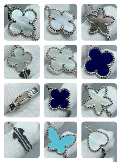 [Glimmer]LUCKY CLOVER SILVER 11 MOTIF NECKLACE