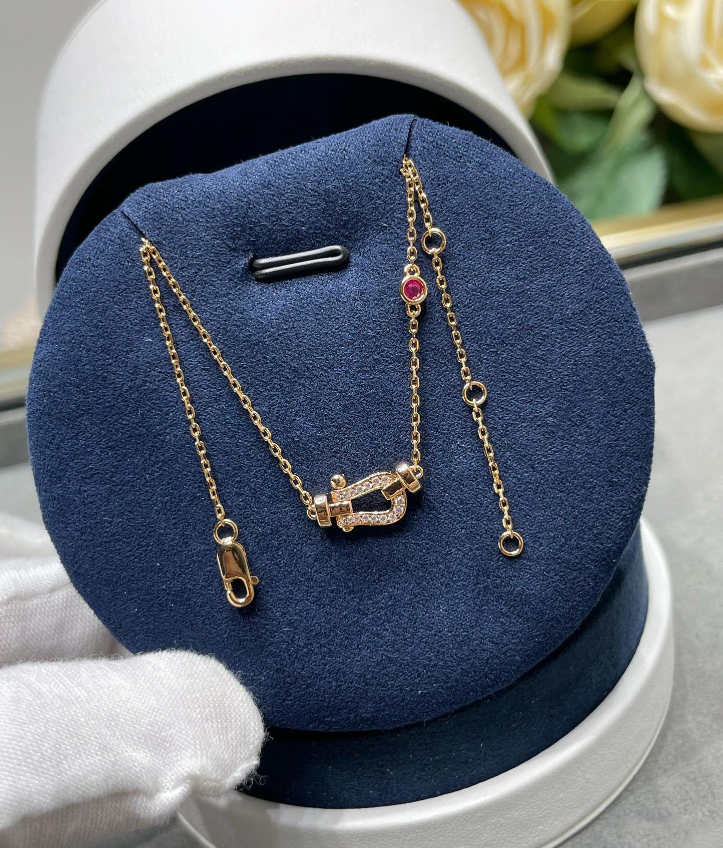 [Glimmer]FORCE 10 DIAMOND PINK GOLD NECKLACE