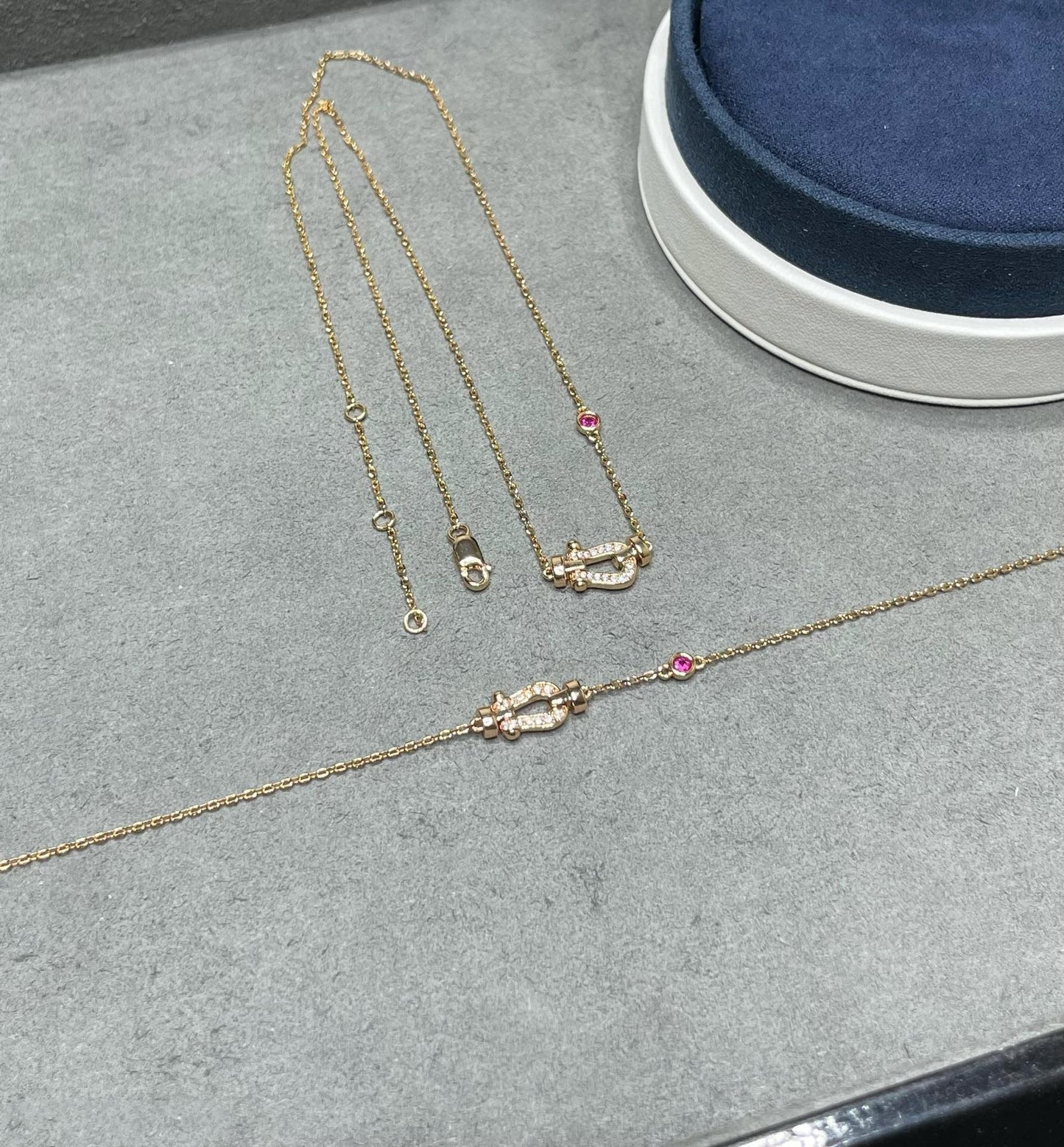 [Glimmer]FORCE 10 DIAMOND PINK GOLD NECKLACE