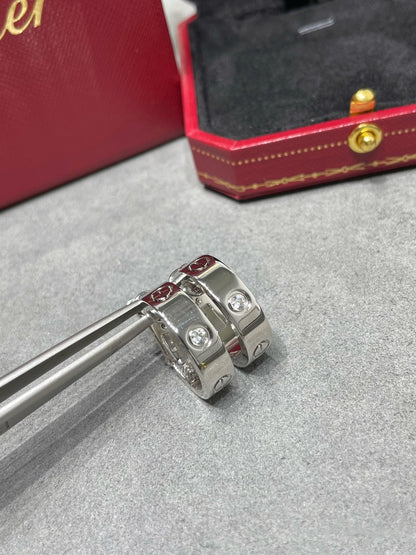 [Glimmer]LOVE 5.5MM 1 DIAMOND EARRINGS