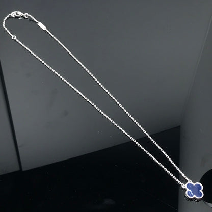 [Glimmer]CLOVER PIETERSITE SILVER LONG NECKLACE