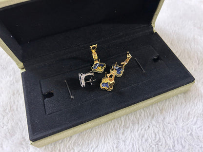 [Glimmer]CLOVER PIETERSITE MEDIUM STUD EARRINGS