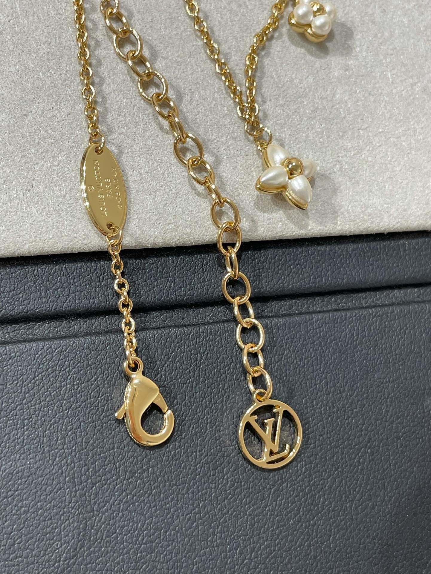 [Glimmer]FLOWERGRAM GOLD MOP DOUBLE ROW NECKLACE