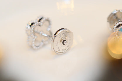 [Glimmer]CLOVER MINI TURQUOISE SILVER STUD EARRINGS