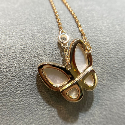 [Glimmer]BUTTERFLY MOP DIAMOND NECKLACE