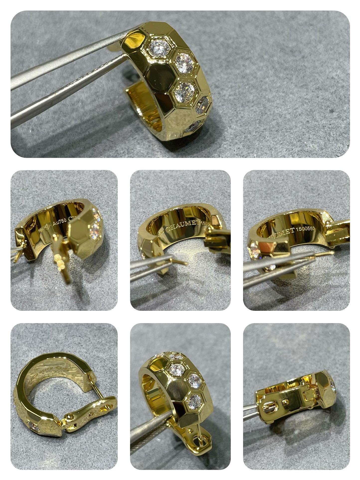 [Glimmer]BEE LOVE DIAMOND HOOP EARRINGS