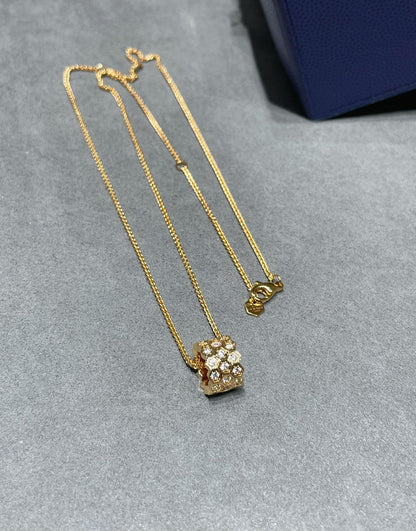 [Glimmer]BEE LOVE DIAMOND PAVED 3 ROW NECKLACE