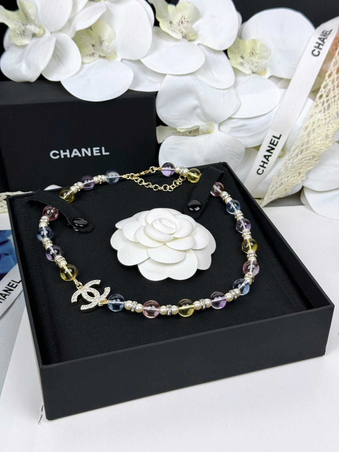 [Glimmer]26C New Spring Collection Colorful Transparent Resin Necklace