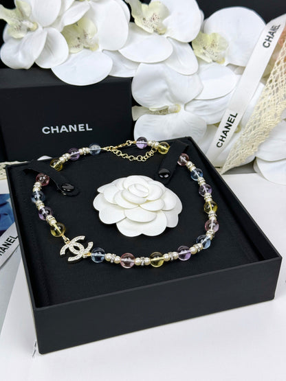 [Glimmer]26C New Spring Collection Colorful Transparent Resin Necklace