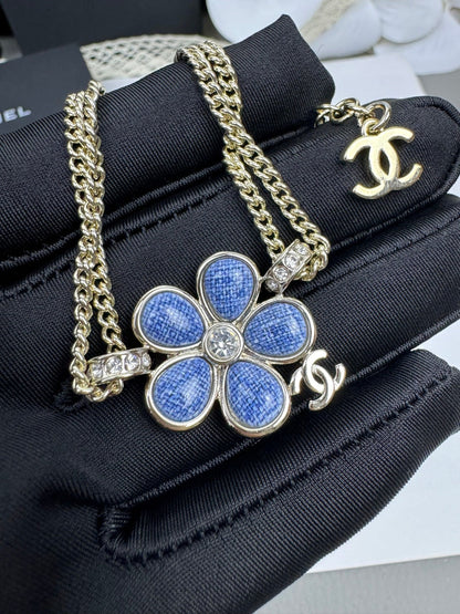 [Glimmer]VOLTE New Blue Floral Double-Layer Bracelet