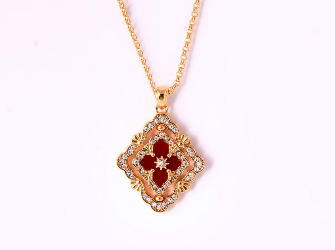 [Glimmer] B.C.L ENAMEL ROTATING SINGLE-DIAMOND NECKLACE£¨Various colors£©