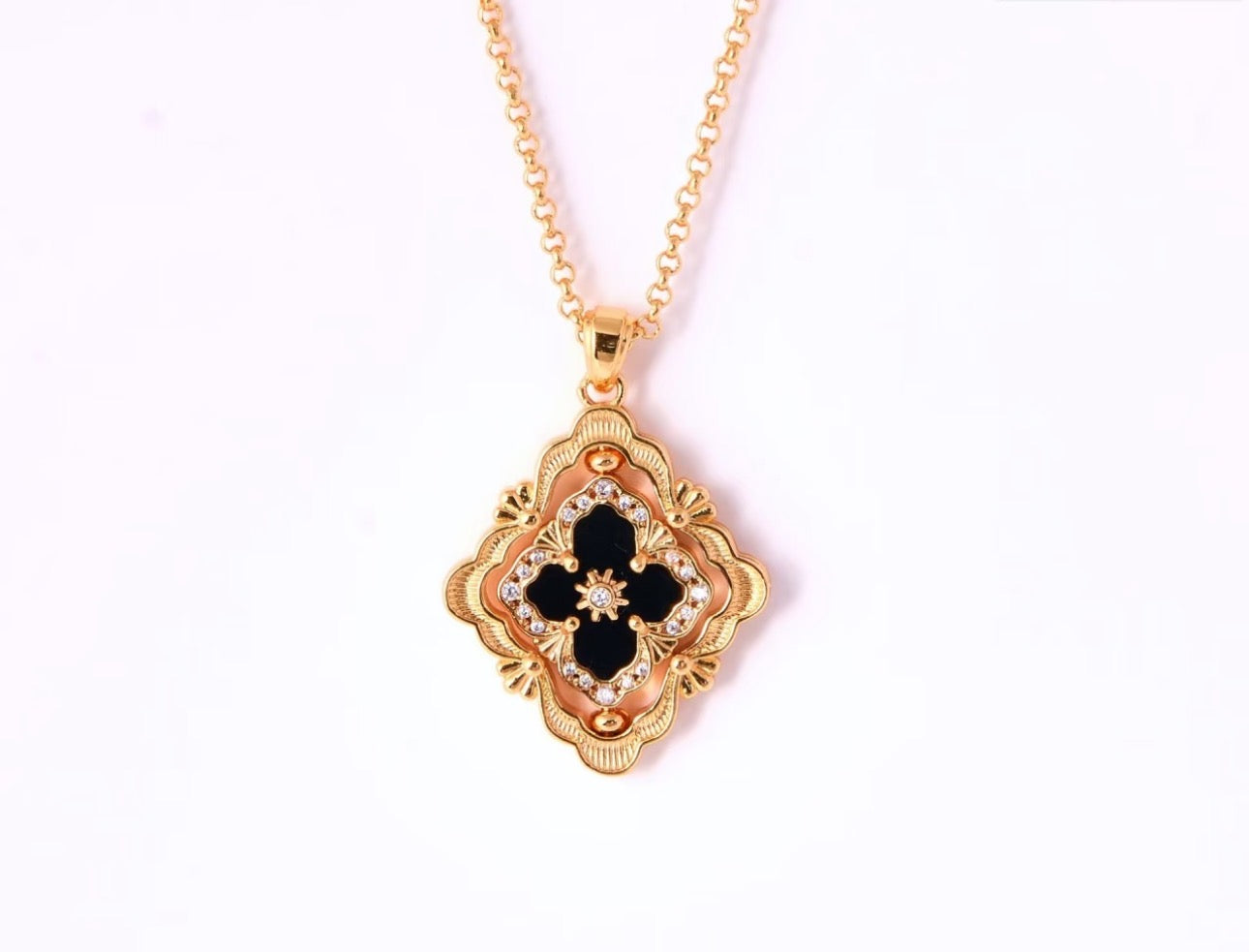 [Glimmer] B.C.L ENAMEL ROTATING SINGLE-DIAMOND NECKLACE£¨Various colors£©