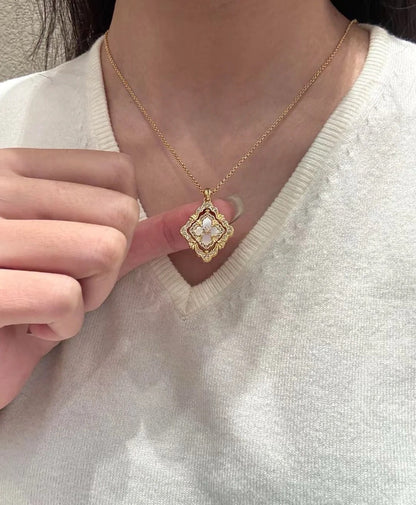 [Glimmer] B.C.L ENAMEL ROTATING SINGLE-DIAMOND NECKLACE£¨Various colors£©