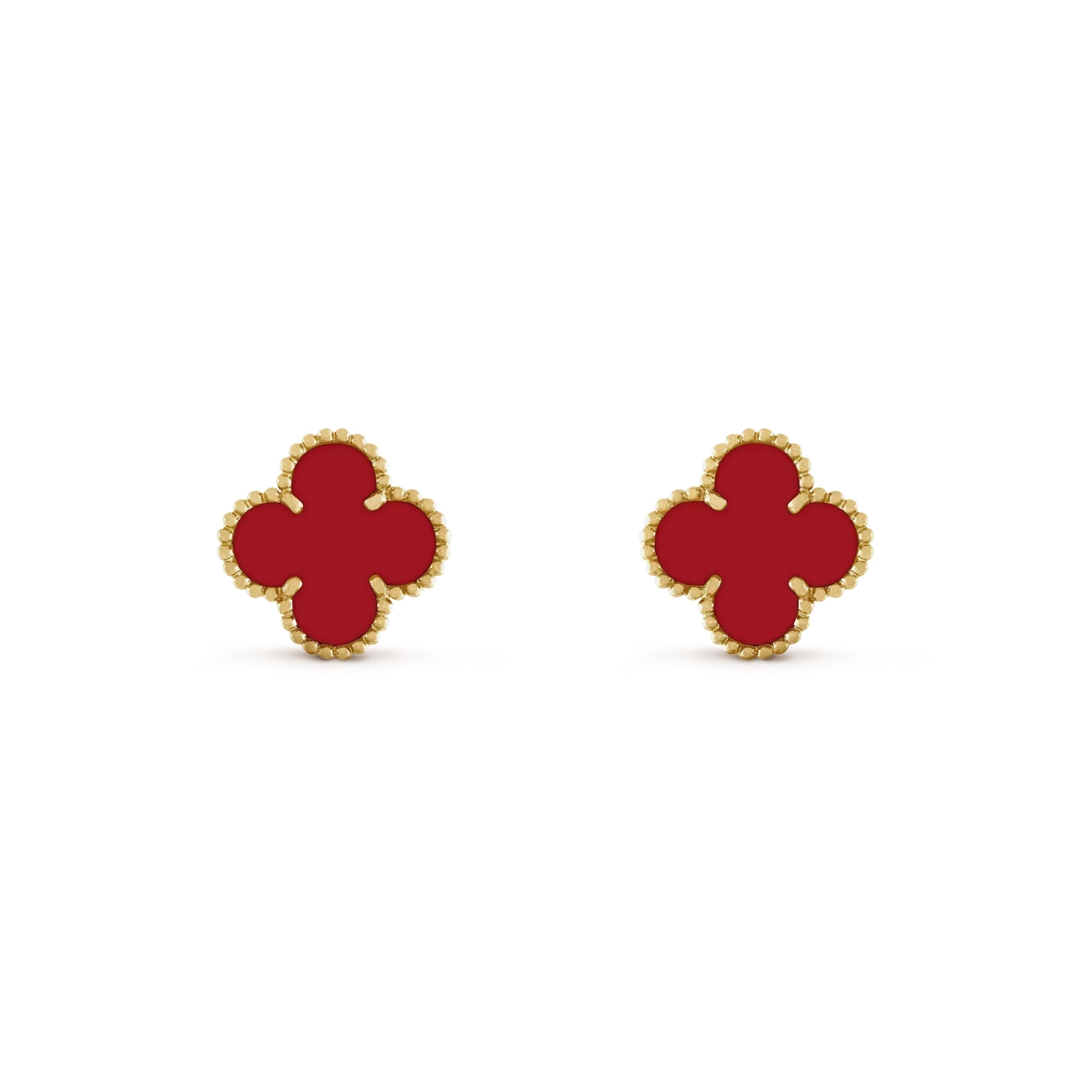 [Glimmer]CLOVER MINI 9.5MM CARNELIAN EARRINGS