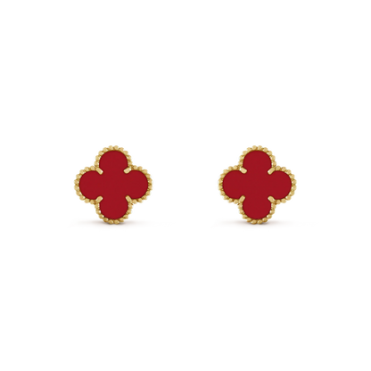 [Glimmer]CLOVER MINI 9.5MM CARNELIAN EARRINGS