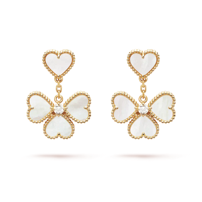 [Glimmer]CLOVER SWEET WHITE MOP EARRINGS