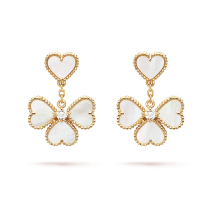 [Glimmer]CLOVER SWEET WHITE MOP EARRINGS