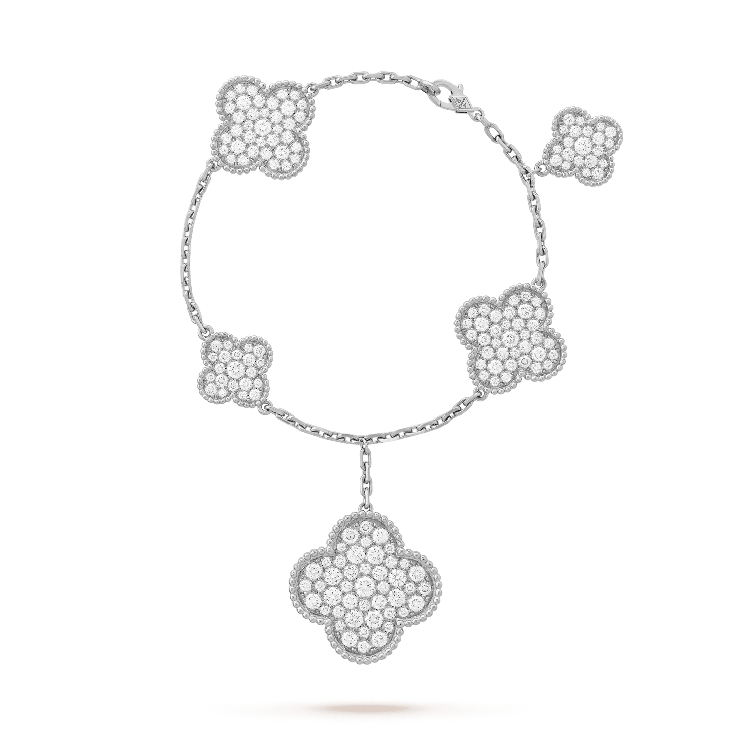 [Glimmer]CLOVER 6 MOTIFS SILVER DIAMOND BRACELET