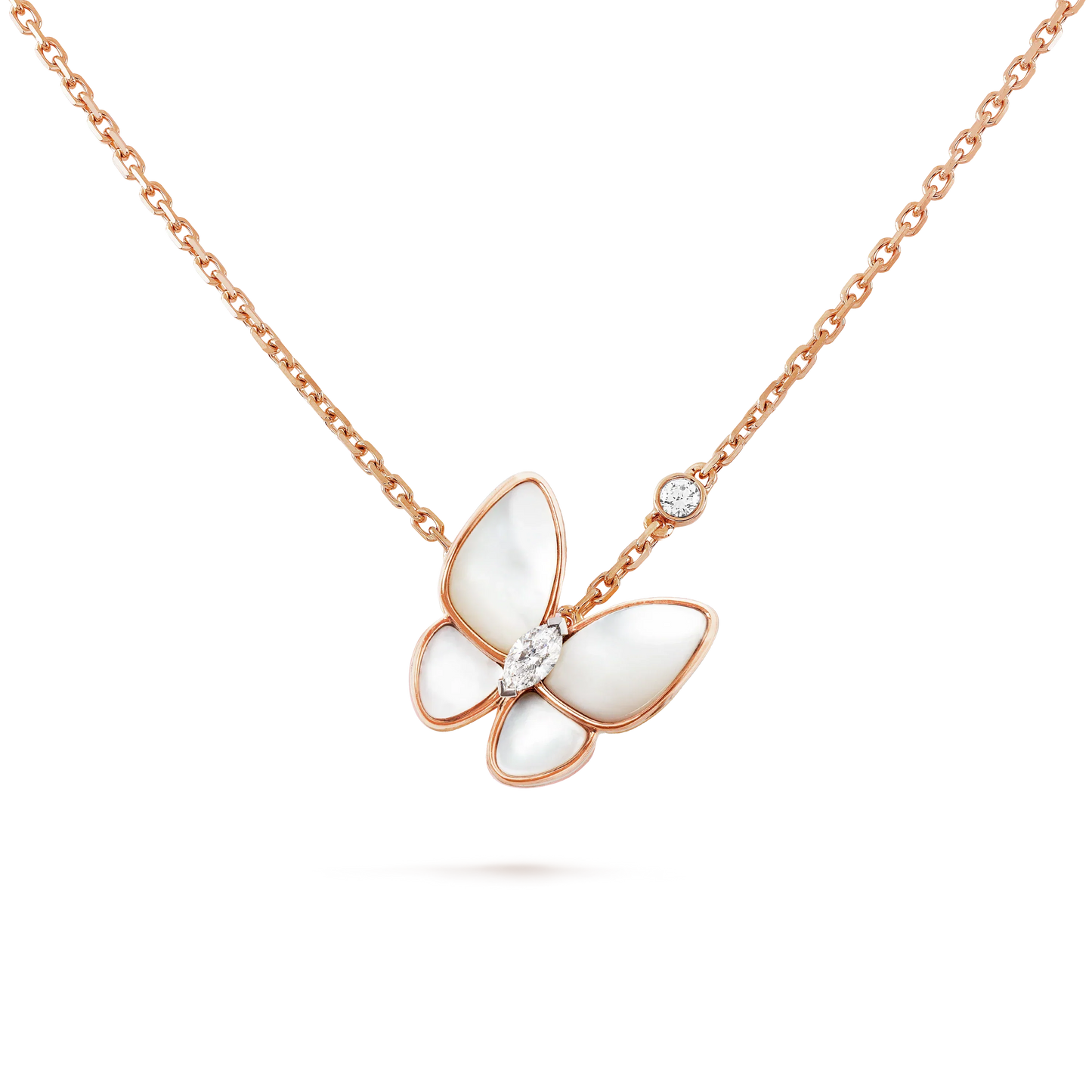 [Glimmer]BUTTERFLY MOP DIAMOND NECKLACE