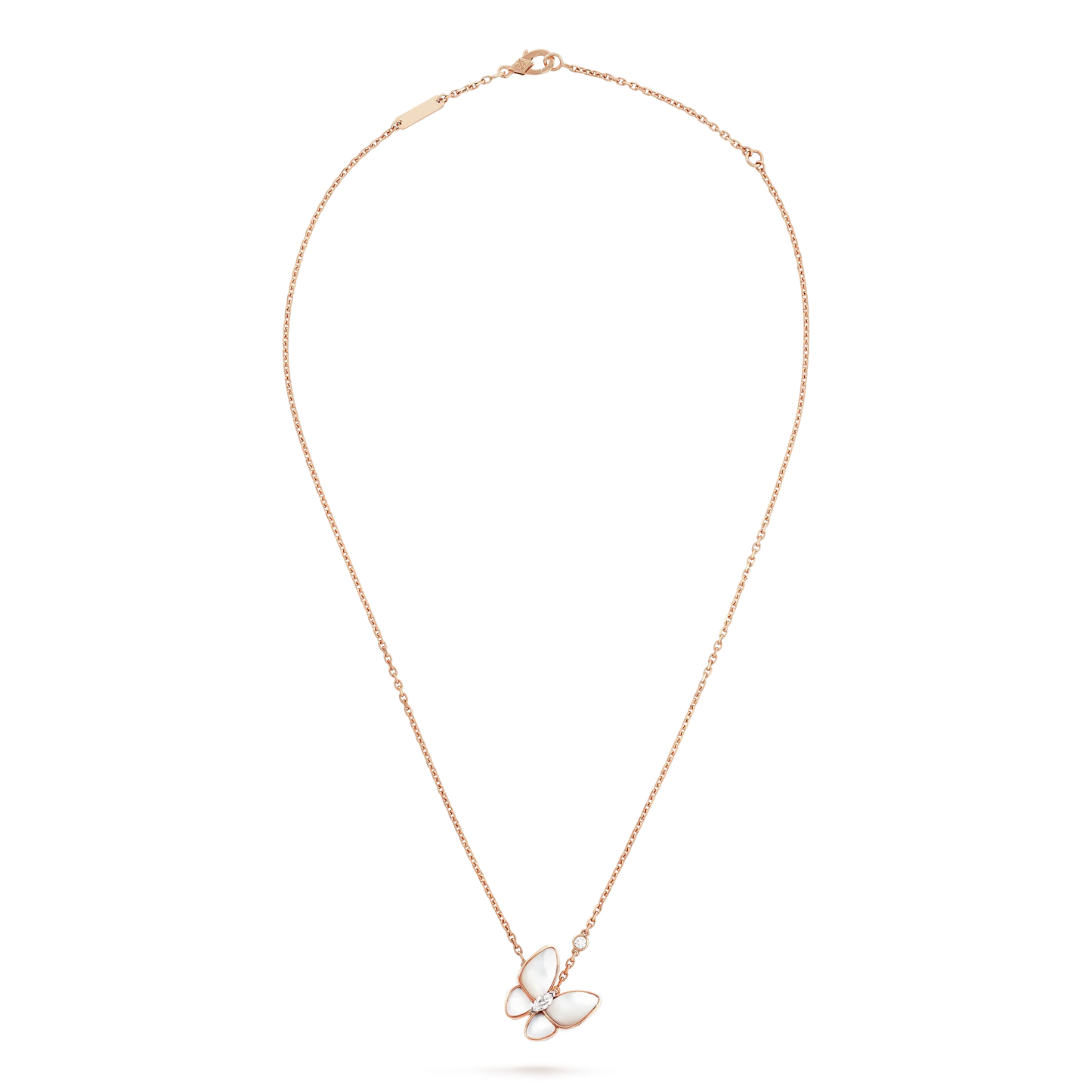 [Glimmer]BUTTERFLY MOP DIAMOND NECKLACE