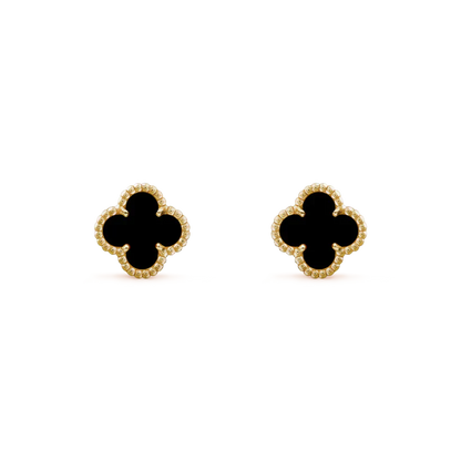 [Glimmer]CLOVER MINI 9.5MM BLACK MOP EARRINGS