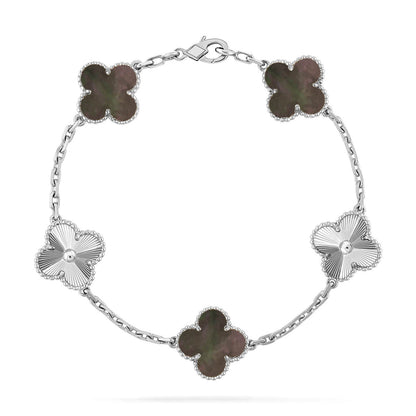 [Glimmer] CLOVER 5 MOTIF GRAY MOP BRACELET COLLECTION