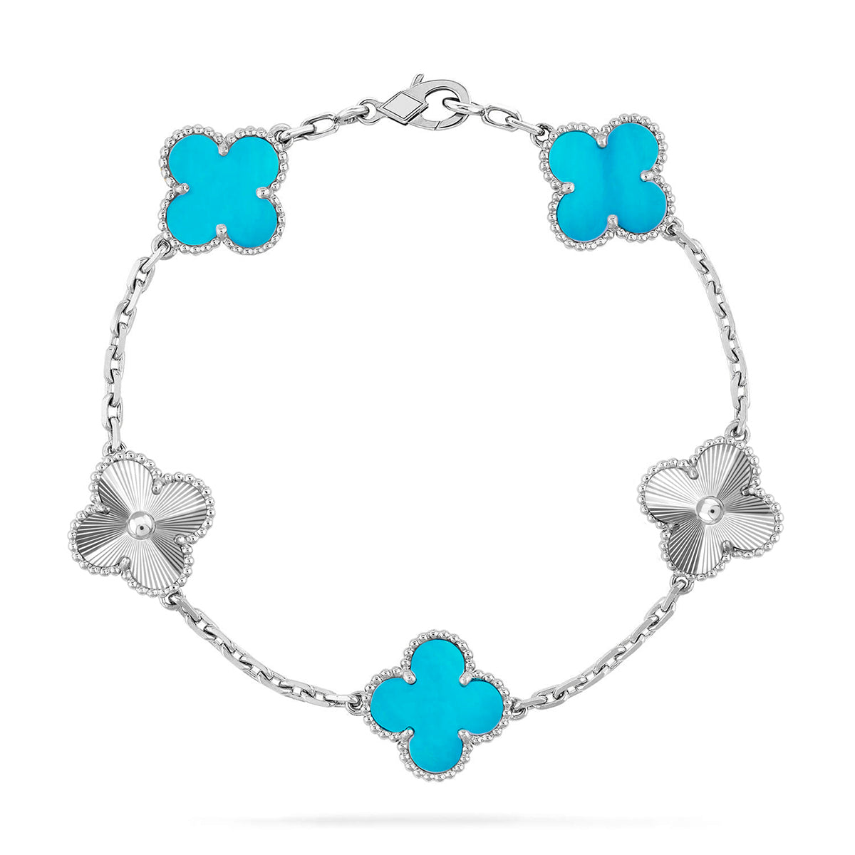 [Glimmer] CLOVER 5 MOTIF TURQUOISE BRACELET COLLECTION