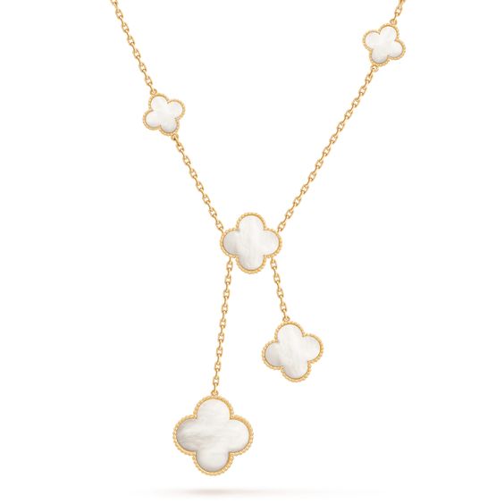 [Glimmer]CLOVER MOTHER OF PEARL NECKLACE 6 MOTIF