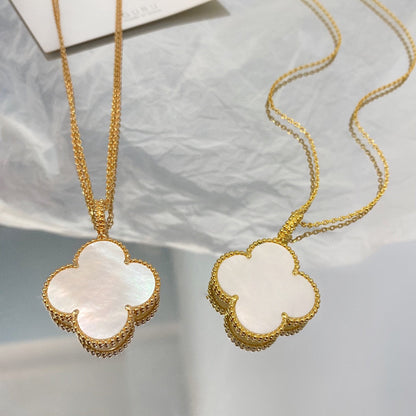 [Glimmer]CLOVER 25MM MOP LARGE PENDANT NECKLACE