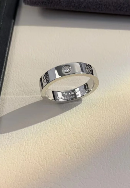 [Glimmer]LOVE RING 4MM 1 DIAMOND SILVER