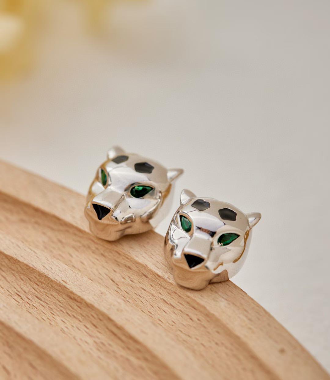 [?Glimmer]CHRRTAH-PRINT STUD EARRINGS, THREE COLORS