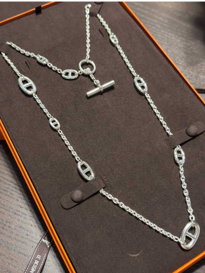 [Glimmer]Classic Silver Sweater Chain