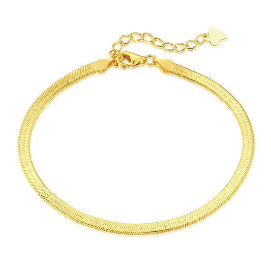 [Glimmer Jewelry]Flat Snake Bone Chain Blade Necklace