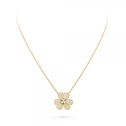[Glimmer]FLOWER DIAMOND NECKLACE