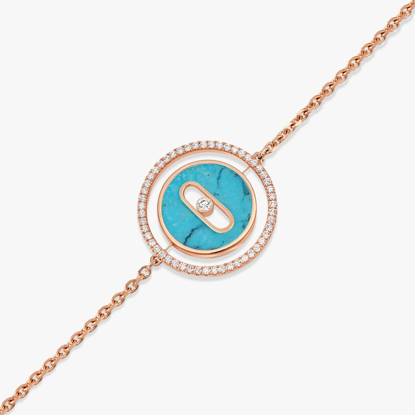 [Glimmer]Demo MOVE TURQUOISE PINK GOLD DIAMOND BRACELET