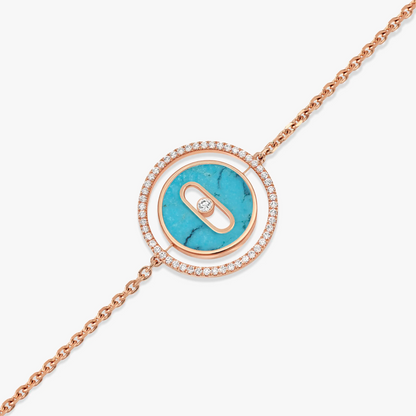 [Glimmer]Demo MOVE TURQUOISE PINK GOLD DIAMOND BRACELET