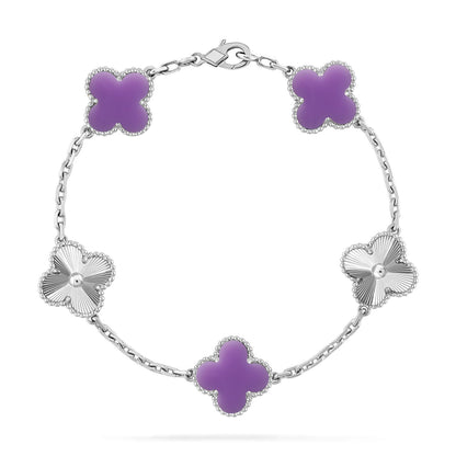 [Glimmer]CLOVER 5 MOTIF LIGHT PURPLE BRACELET COLLECTION
